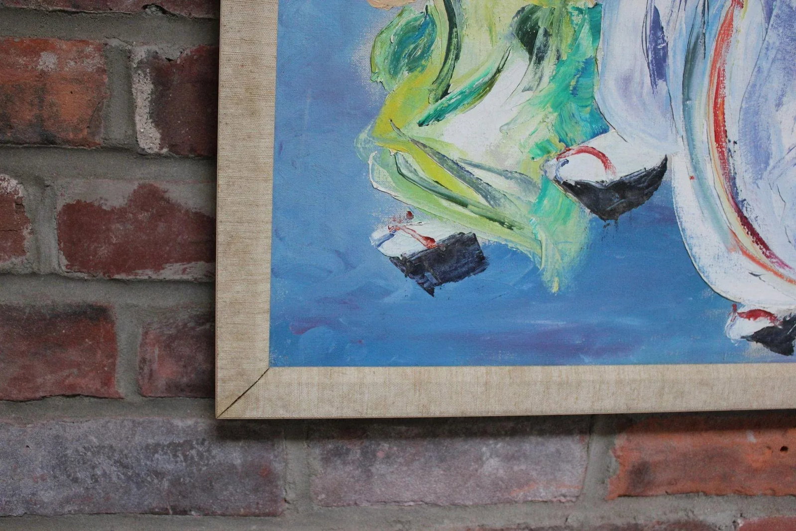 Japanese Dancing Geishas Oil on Canvas Signed Gudi - 10