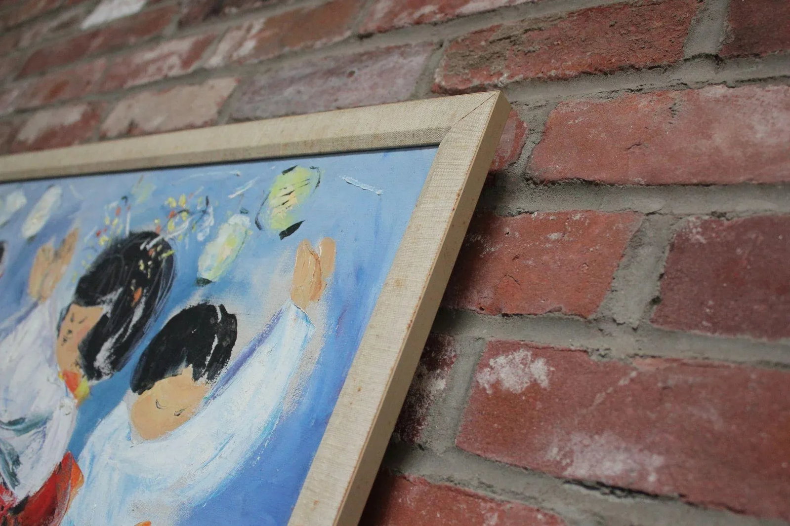 Japanese Dancing Geishas Oil on Canvas Signed Gudi - 9