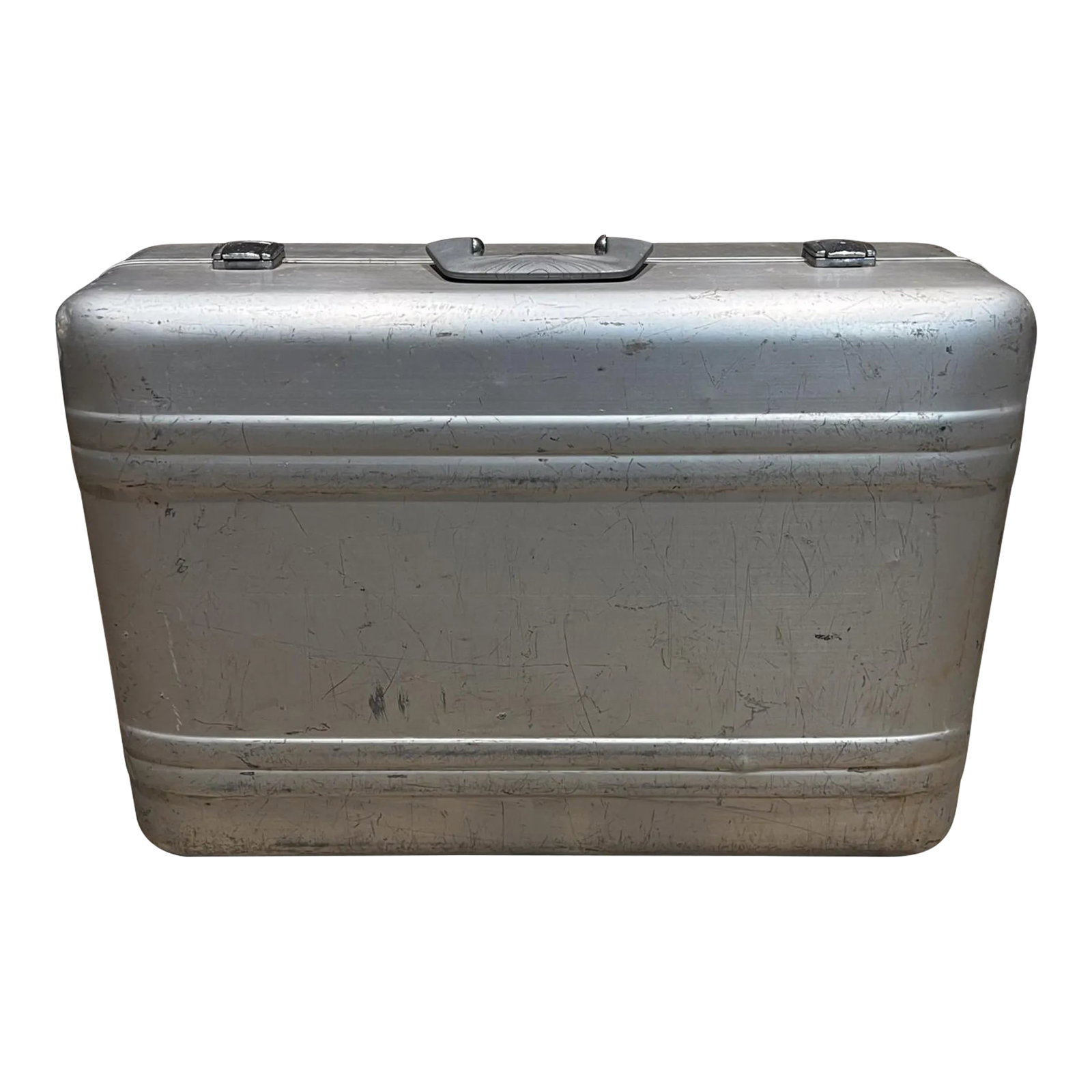 1970s Zero Halliburton Aluminum Hard Suitcase Vintage Modern Luggage: AMBIANIC presents 1970s Zero Halliburton Aluminum Hard Suitcase Vintage Modern Luggage Combination lock Maker stamp 18.75 h x 26 w x 8.5 d Preowned Original unrestored vintage condition. See all
