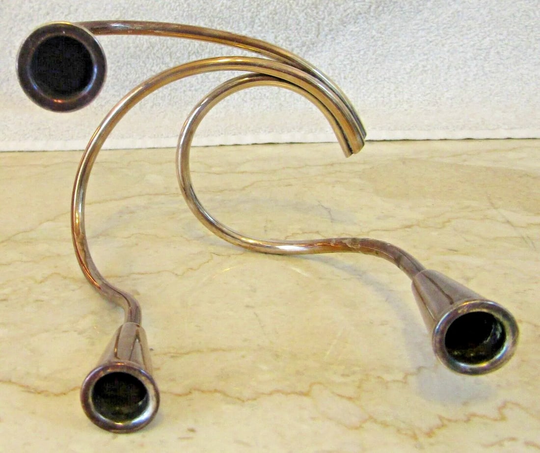 Pair of Vintage Carl Christensen Danish Silver Plated Candlesticks - 6