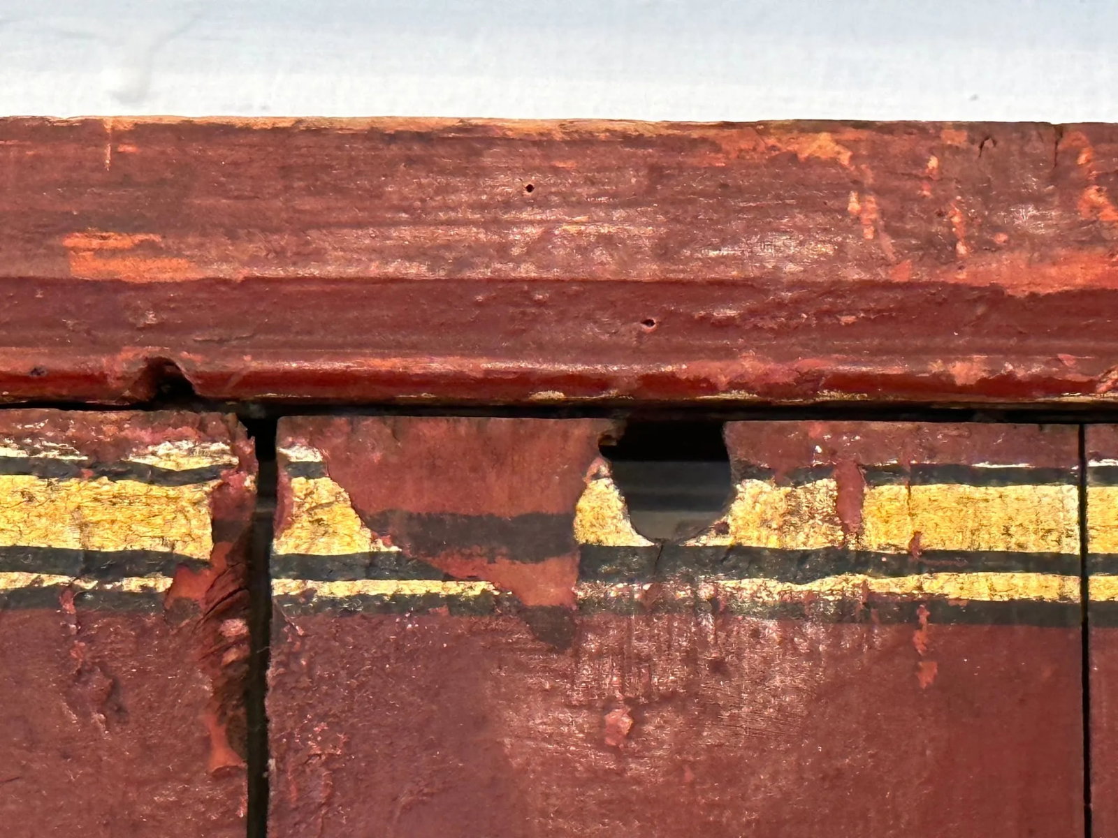 Pair of Distressed Antique Chinese Hand Painted Wooden Panels - 11