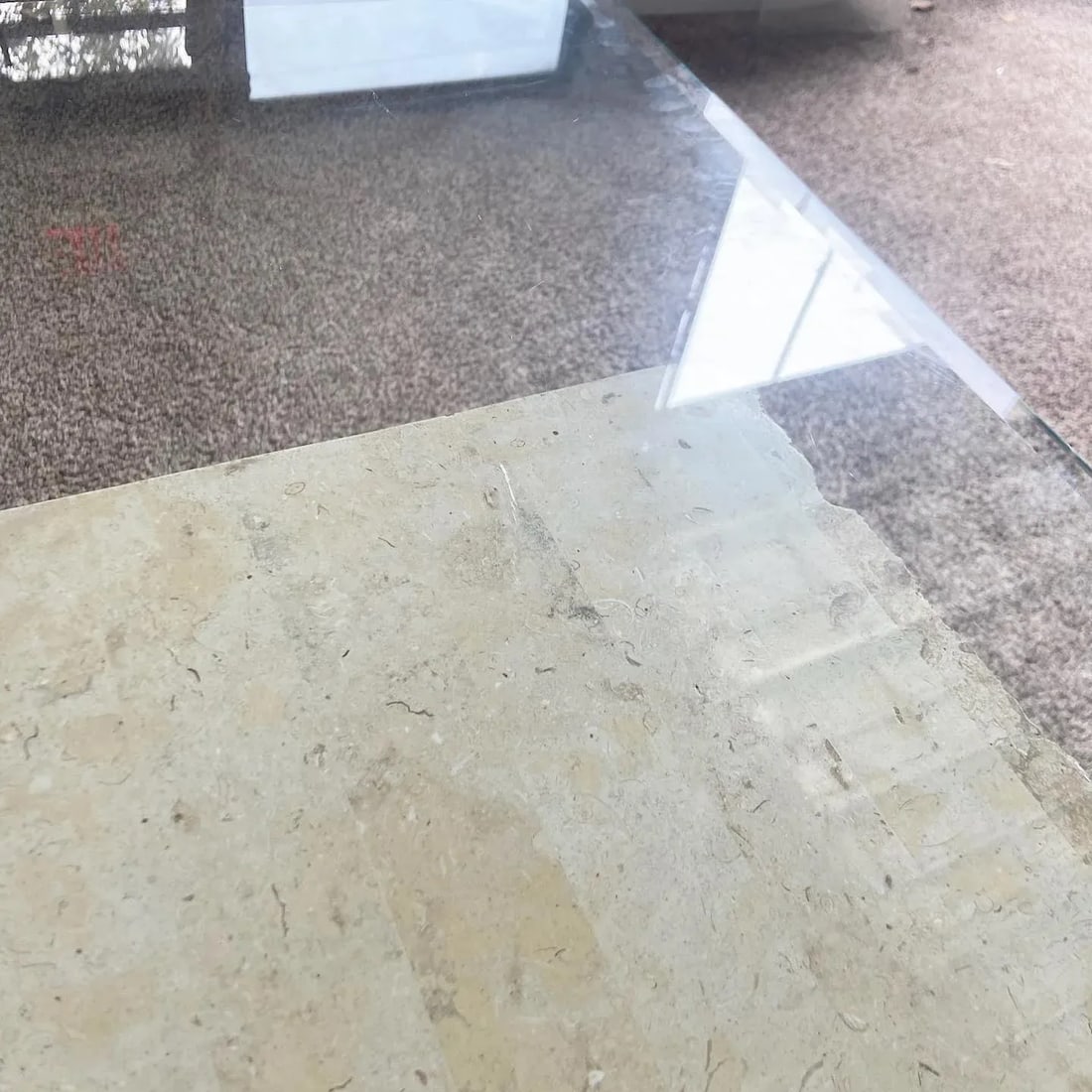 Postmodern Tessellated Mactan Stone Console Table With Polished Pink Stone Accent - 8