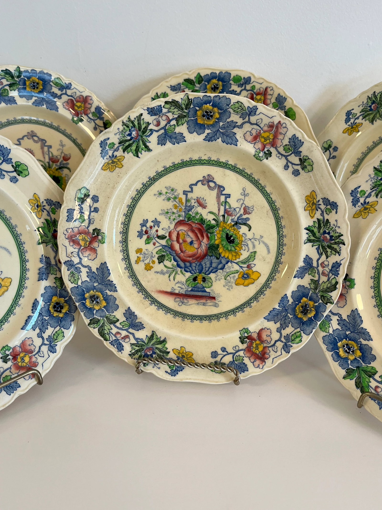 Set of 8 Vintage Mason's Strathmore Ironstone Porcelain Dessert Plates - 7