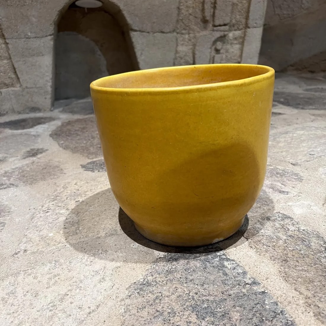 1970s Gainey Art Pottery Modern Ceramics Yellow Planter La Verne, Calif - 2