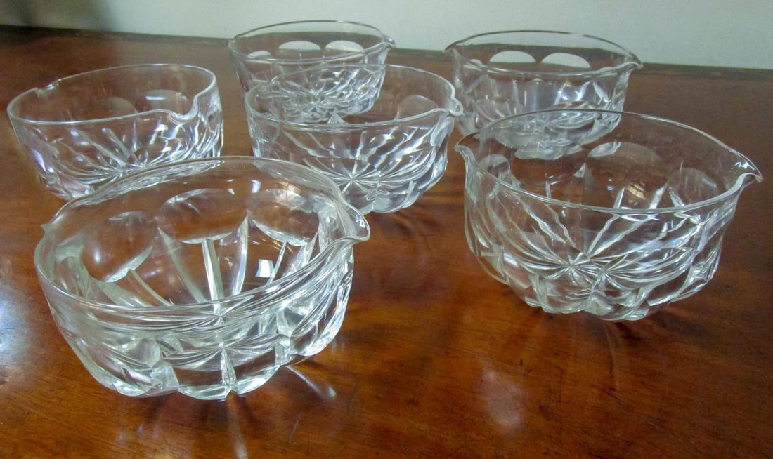 Georgian Regency Facet Cut Glass Wine Rinser Bowls Circa 1820 Set of Six - 10