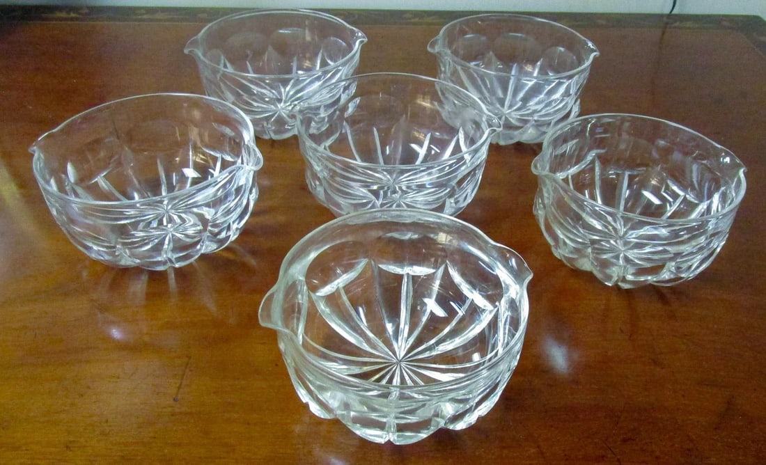 Georgian Regency Facet Cut Glass Wine Rinser Bowls Circa 1820 Set of Six - 2