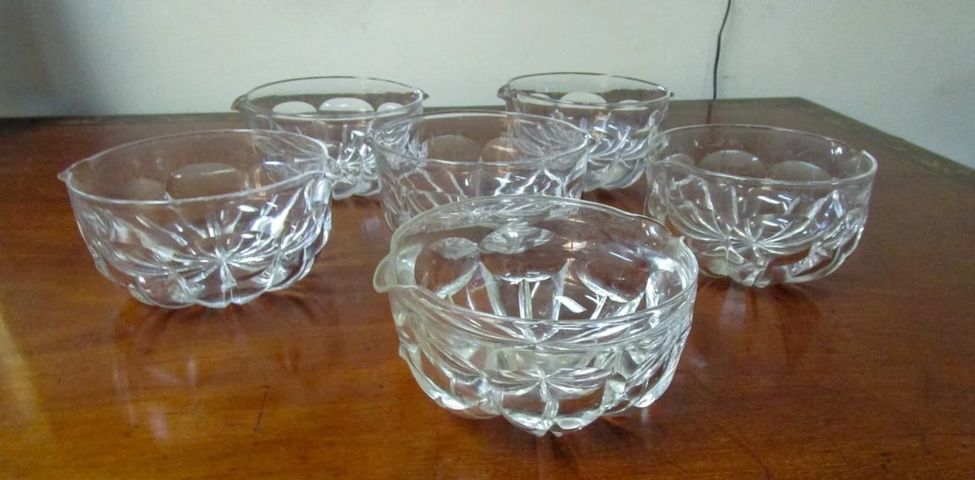 Georgian Regency Facet Cut Glass Wine Rinser Bowls Circa 1820 Set of Six - 9