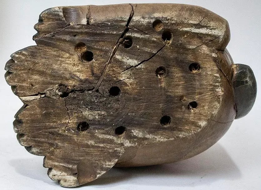 Primitive Carved Wooden Cat Sculpture - Folk Art - 10