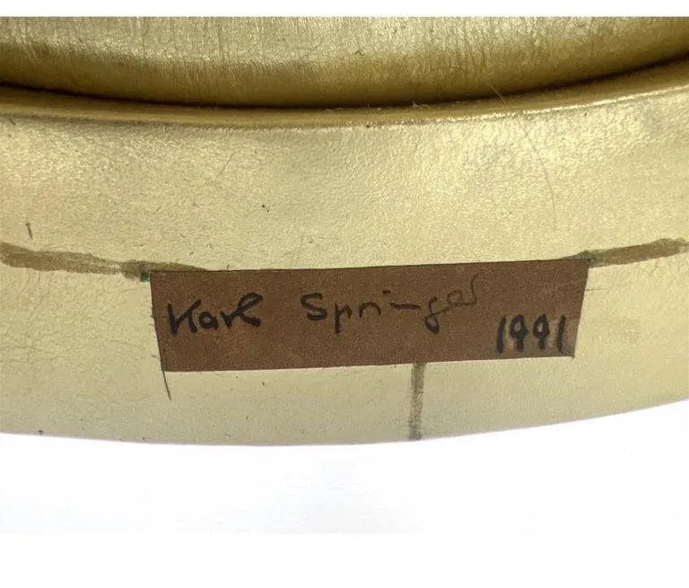 1991 Karl Springer Gold Gilt Leather Tulip Armchair, Signed, Usa - 2