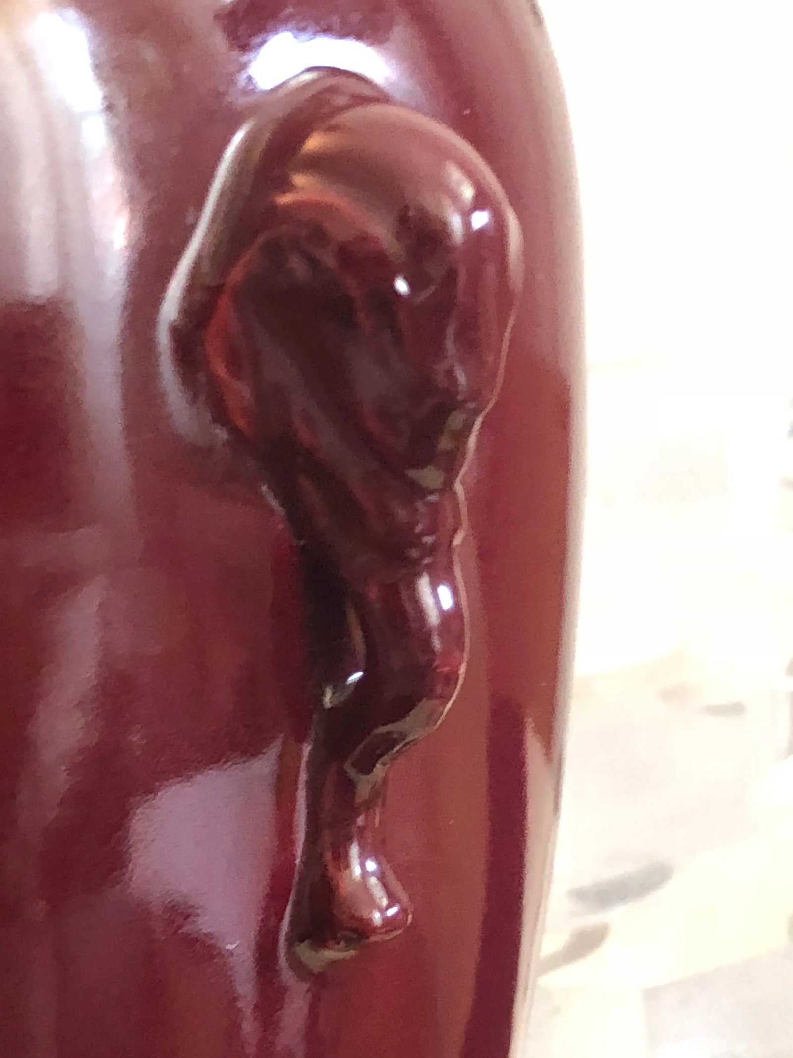1950s Marbro Oxblood Elephant-Handled Chinese Urn Table Lamp Sangre De Boeuf Regency - 4