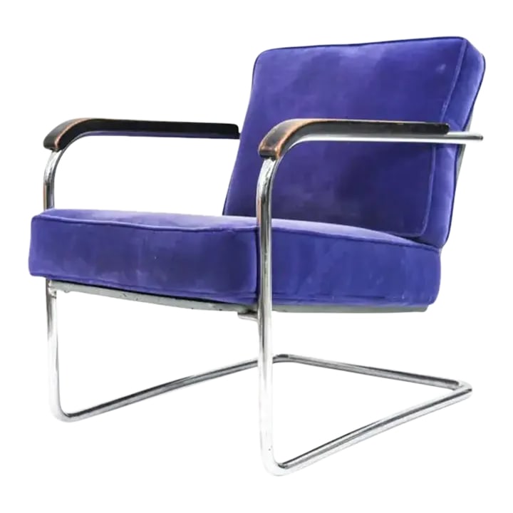Werner Max Moser Embru Wohnbedarf Wm1 Reclining Lounge Chair Switzerland 1939: Werner Max Moser for Embru Wohnbedarf WM1 Lounge Chair Zurich, Switzerland, c. 1939 Rare Lounge chair by Werner Max Moser. Manufactured by Embru Wohnbedarf, Zurich Switzerland. Bauhaus chrome-plated