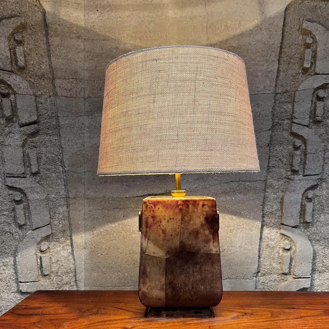 1960s Aldo Tura Lacquered Parchment Bronze Table Lamp Italy - 12
