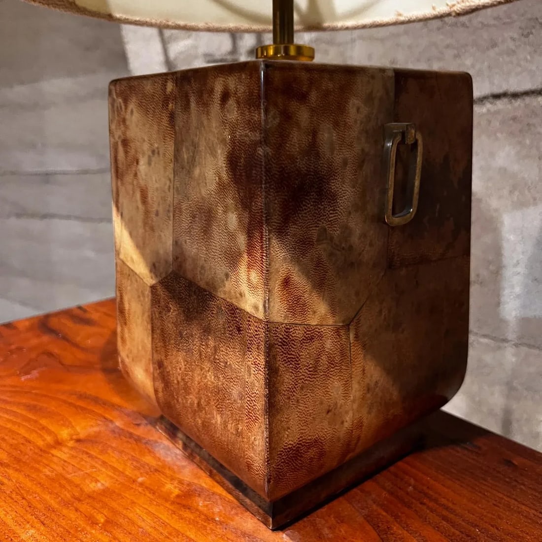 1960s Aldo Tura Lacquered Parchment Bronze Table Lamp Italy - 2