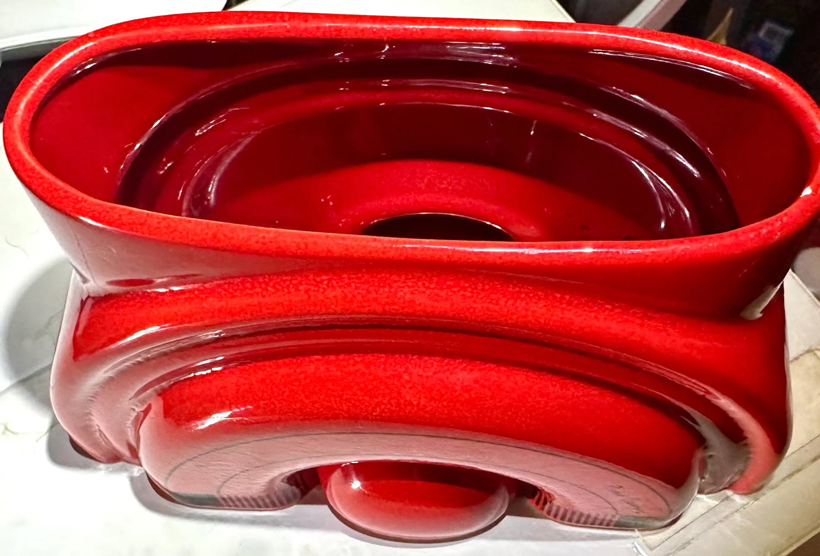 Pierre Cardin Modern Red Porcelain Vase Franco Pozzi Ceramica, 1970s, Italy - 5