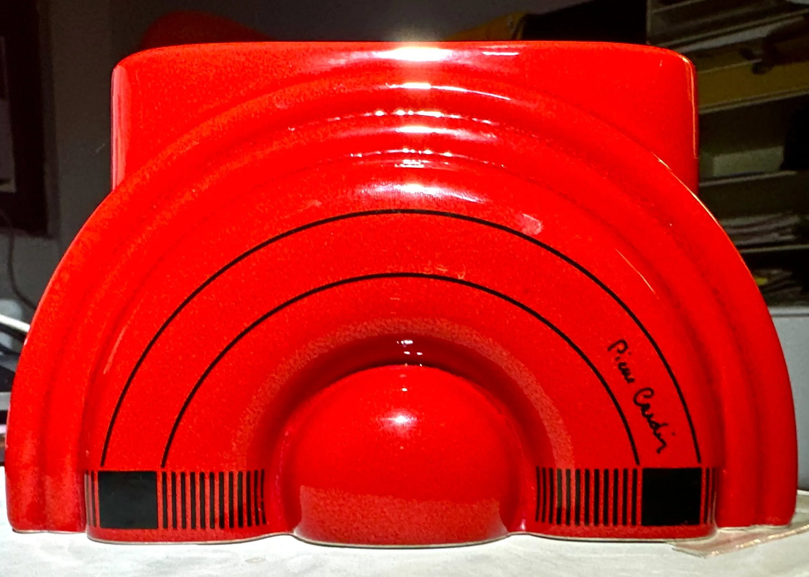 Pierre Cardin Modern Red Porcelain Vase Franco Pozzi Ceramica, 1970s, Italy - 6