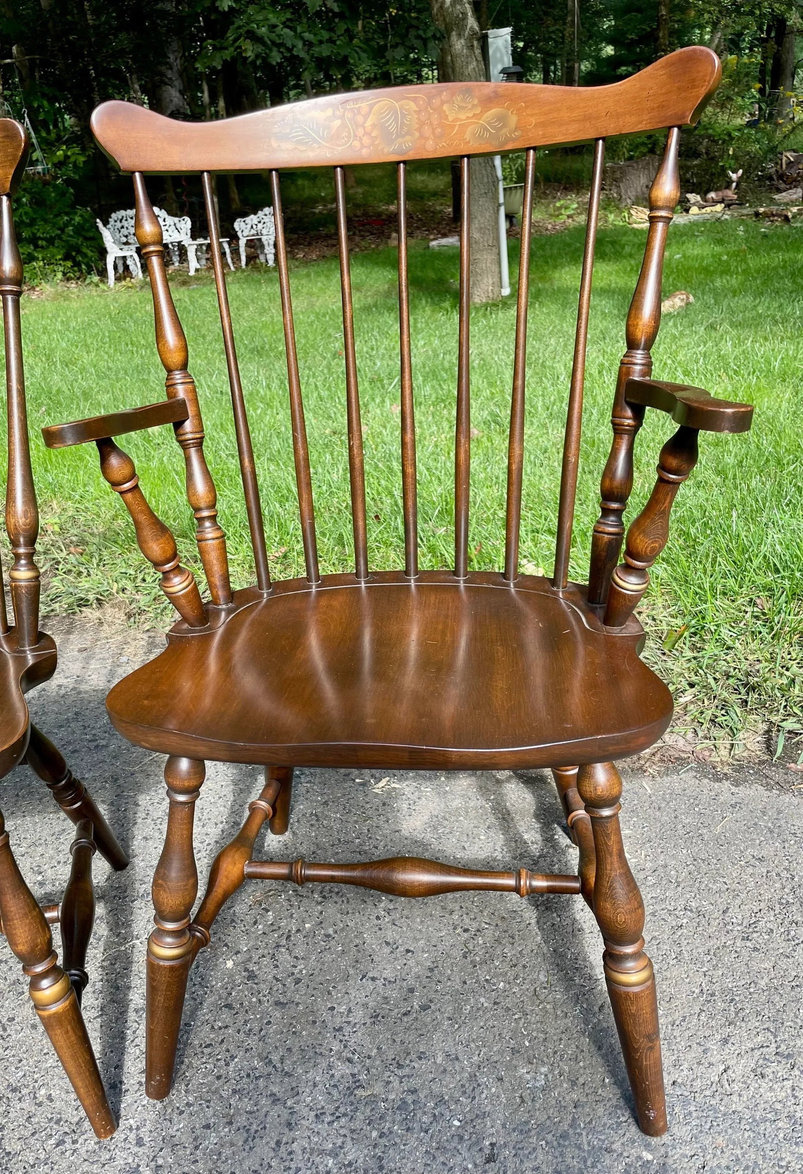 L. Hitchcock Fan Back Windsor Chairs - Set of 6 in Riverton Finish - 5