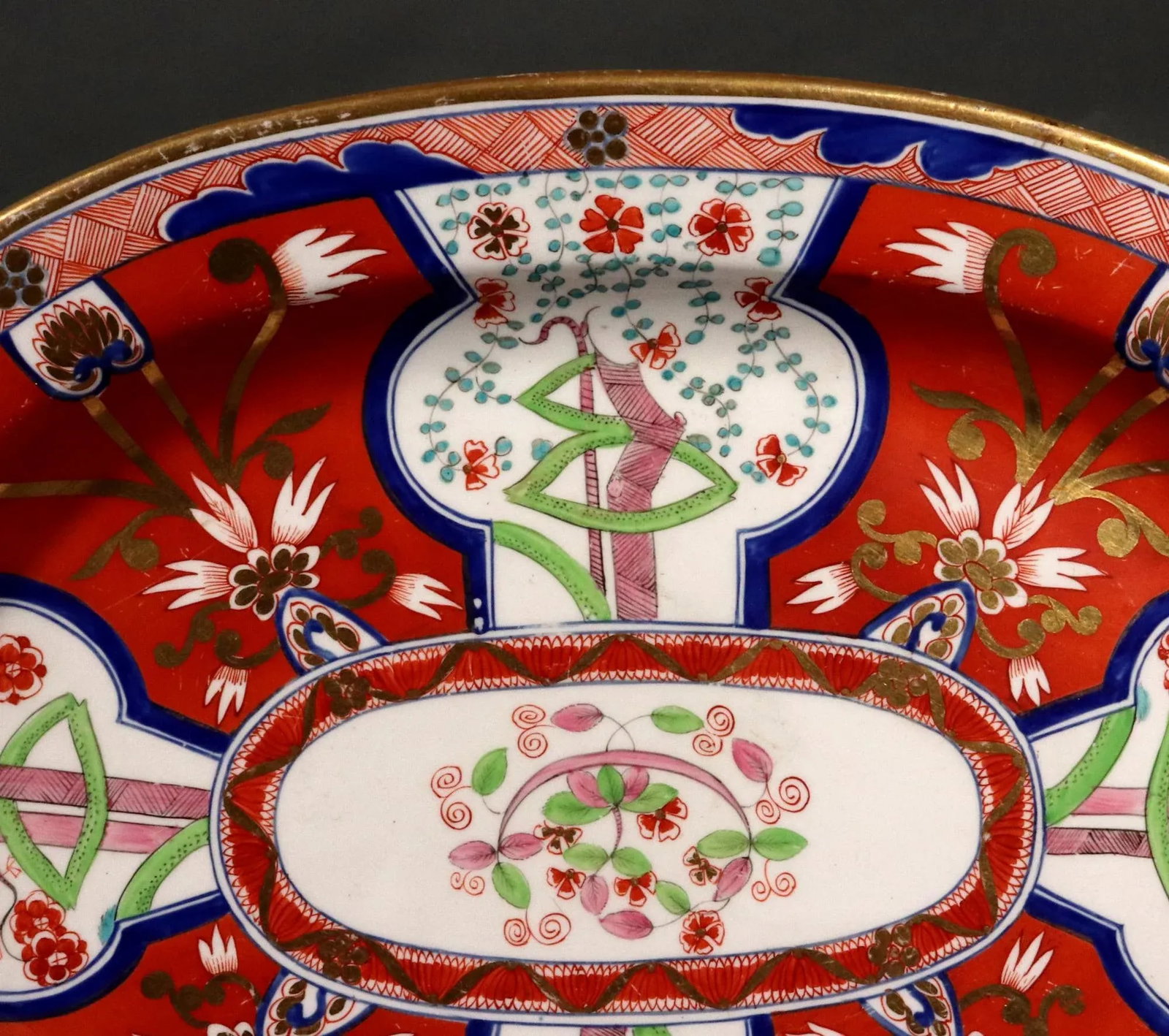 Regency Period Coalport Porcelain Dish Painted With the Dollar Pattern - 3