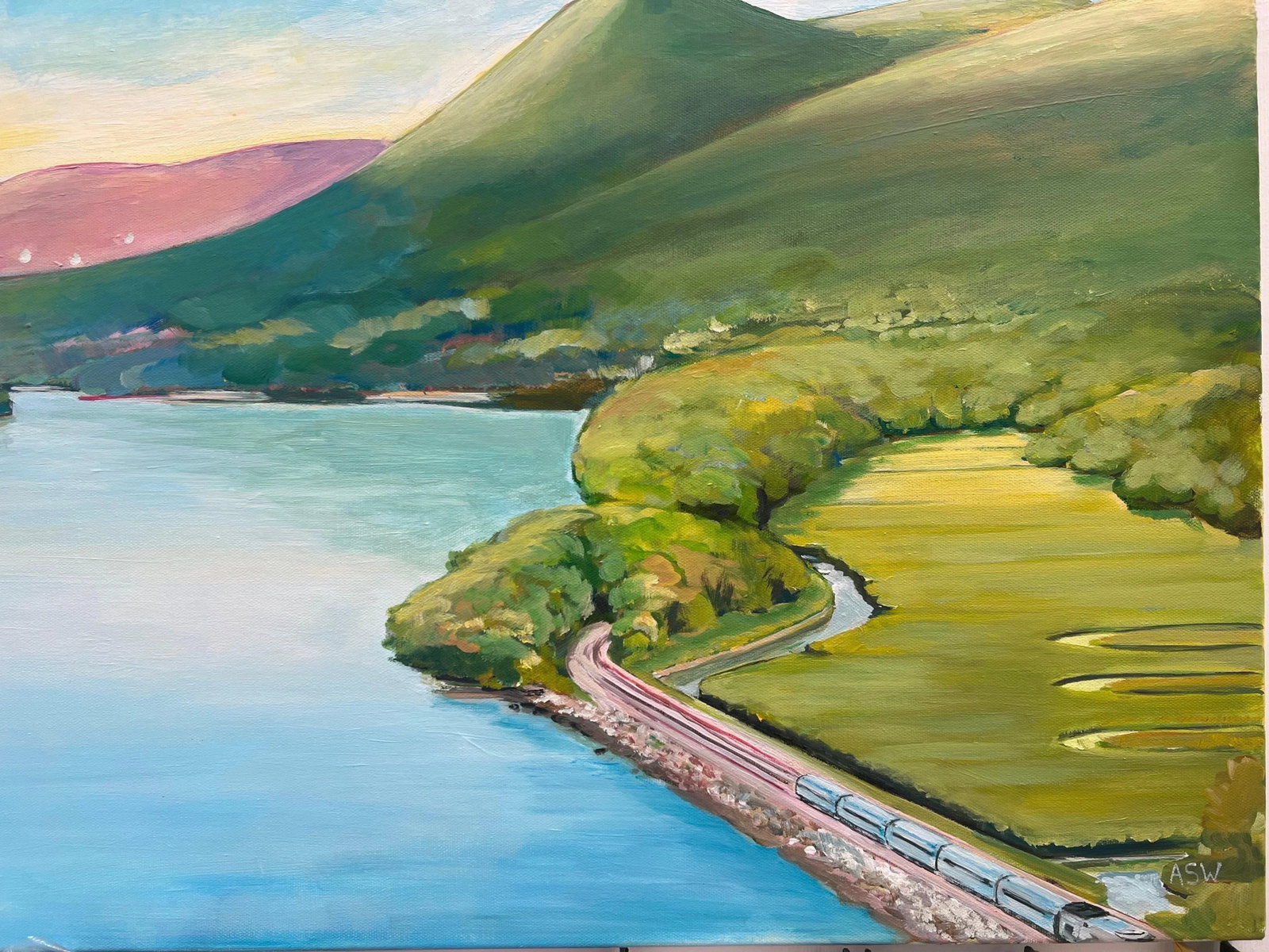 Large Landscape Painting of Hudson River, New York State, Usa by British Artist - 10
