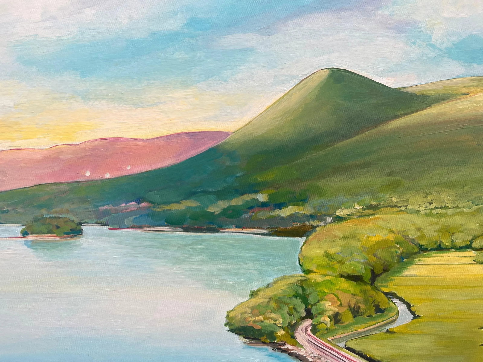 Large Landscape Painting of Hudson River, New York State, Usa by British Artist - 11