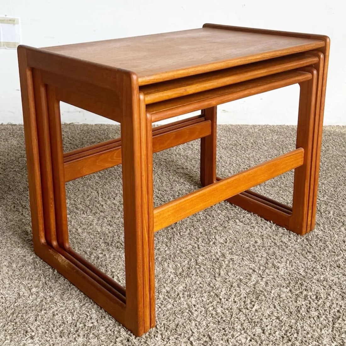 Mid Century Modern Teak Nesting Tables - Set of 3 - 2