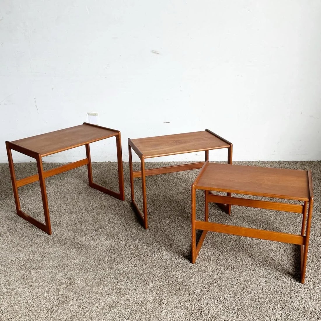 Mid Century Modern Teak Nesting Tables - Set of 3 - 4