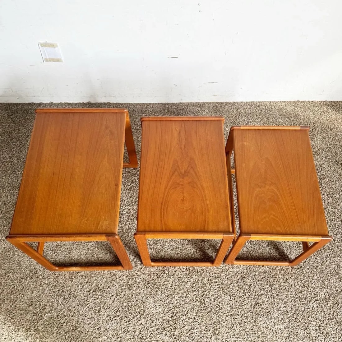 Mid Century Modern Teak Nesting Tables - Set of 3 - 5
