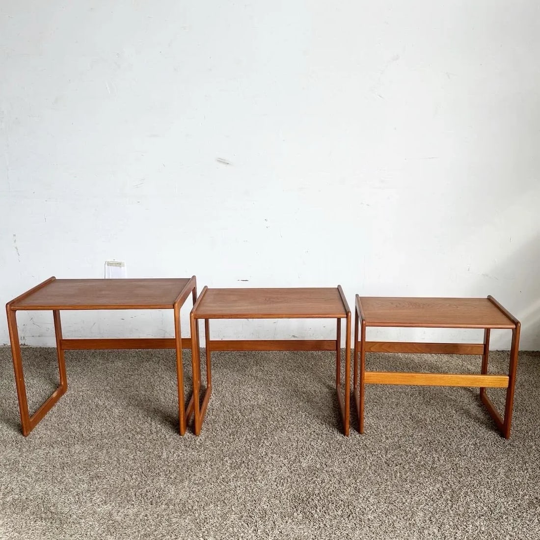 Mid Century Modern Teak Nesting Tables - Set of 3 - 6
