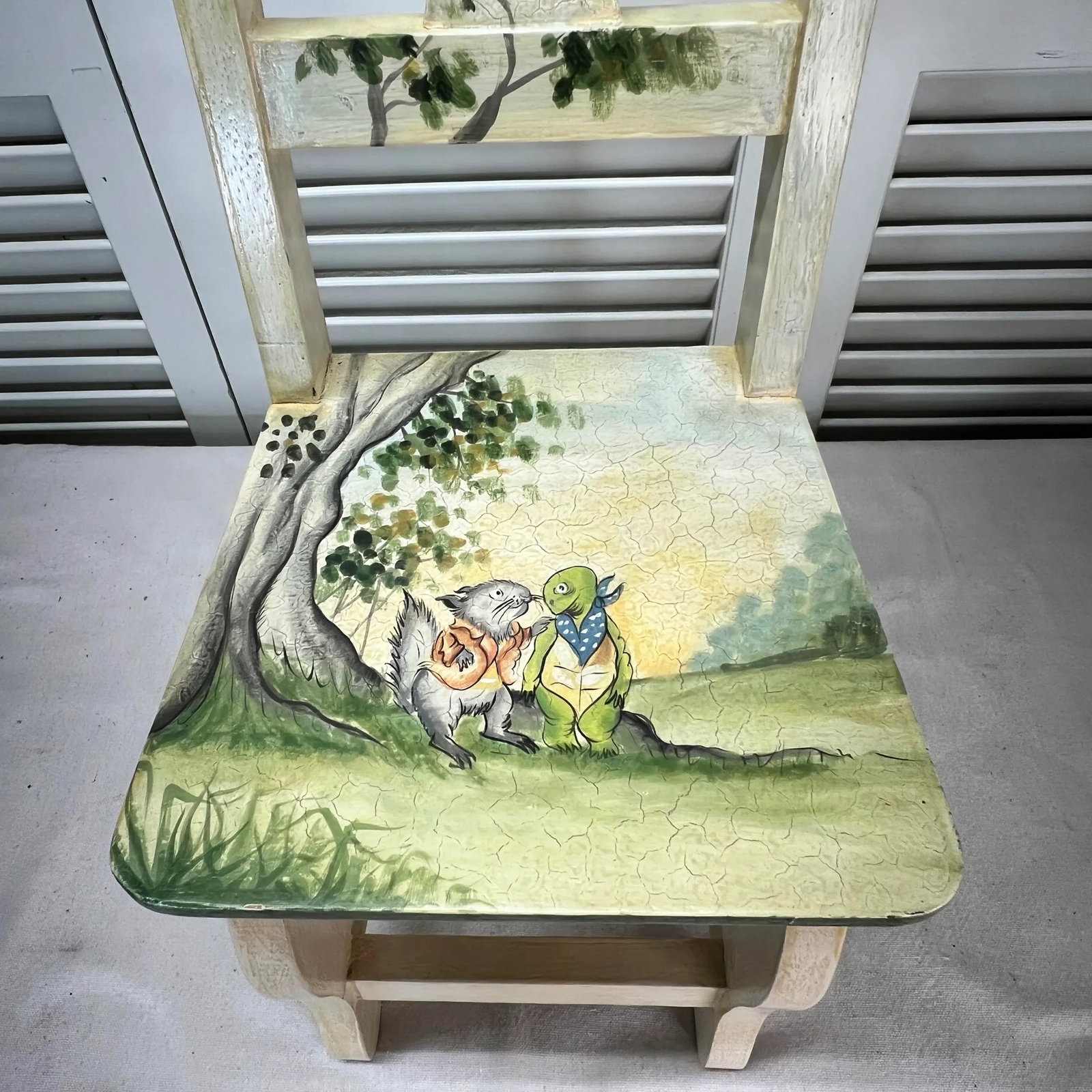 Robert M Weiss Hand Painted Original Art Small Chair - 10