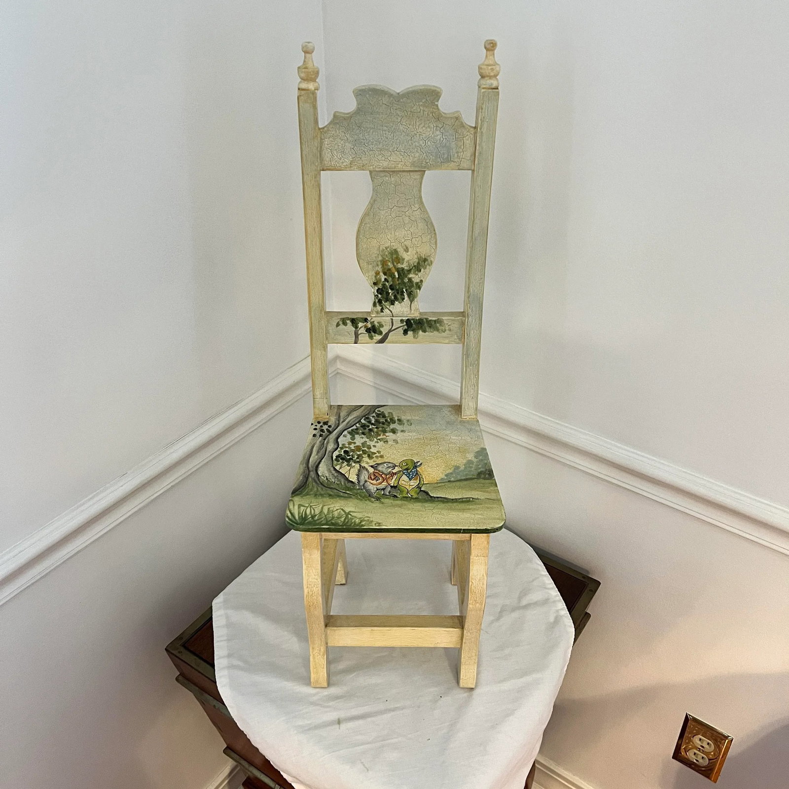 Robert M Weiss Hand Painted Original Art Small Chair - 2