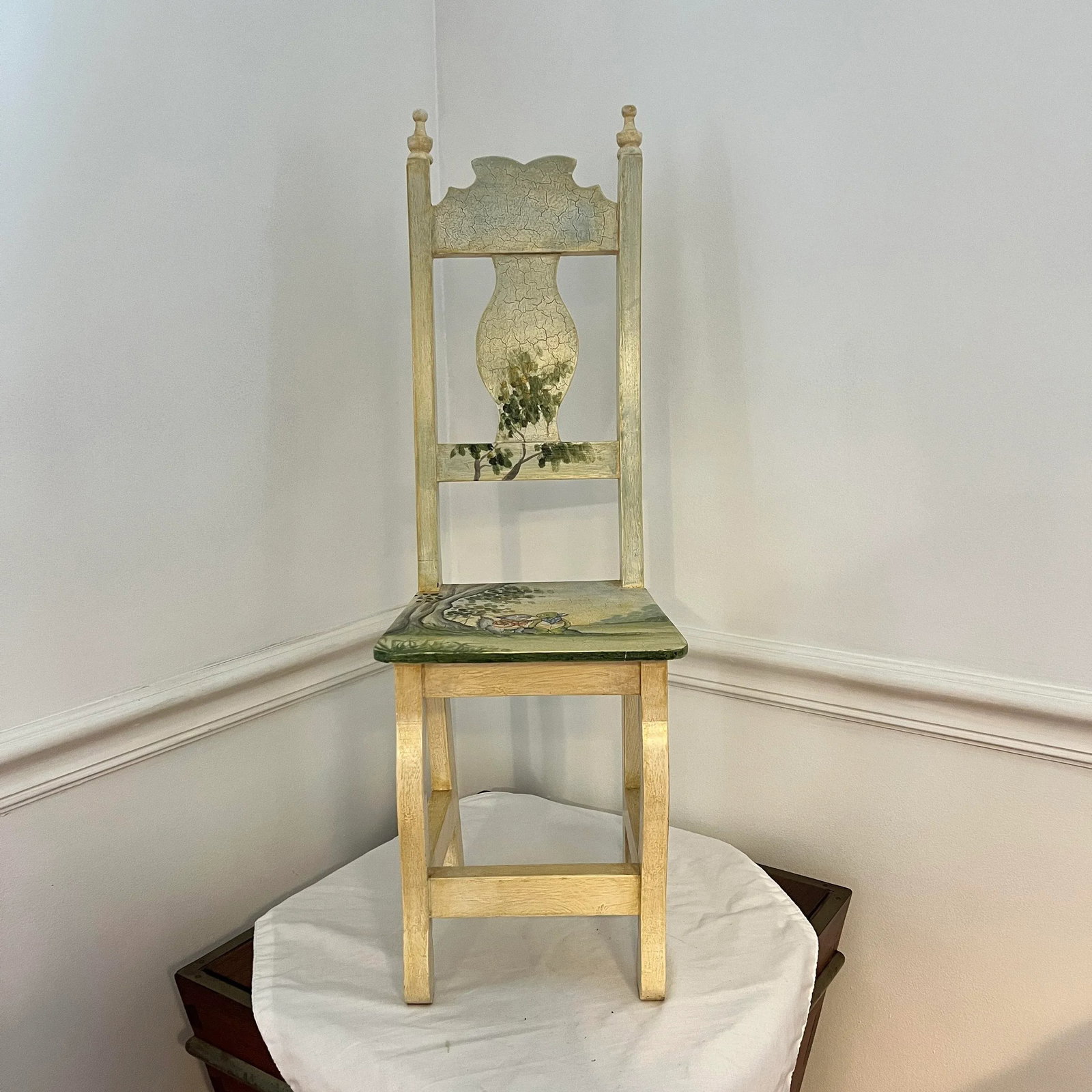 Robert M Weiss Hand Painted Original Art Small Chair - 3