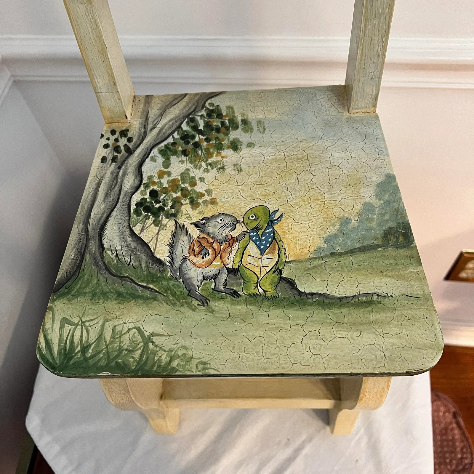 Robert M Weiss Hand Painted Original Art Small Chair - 8