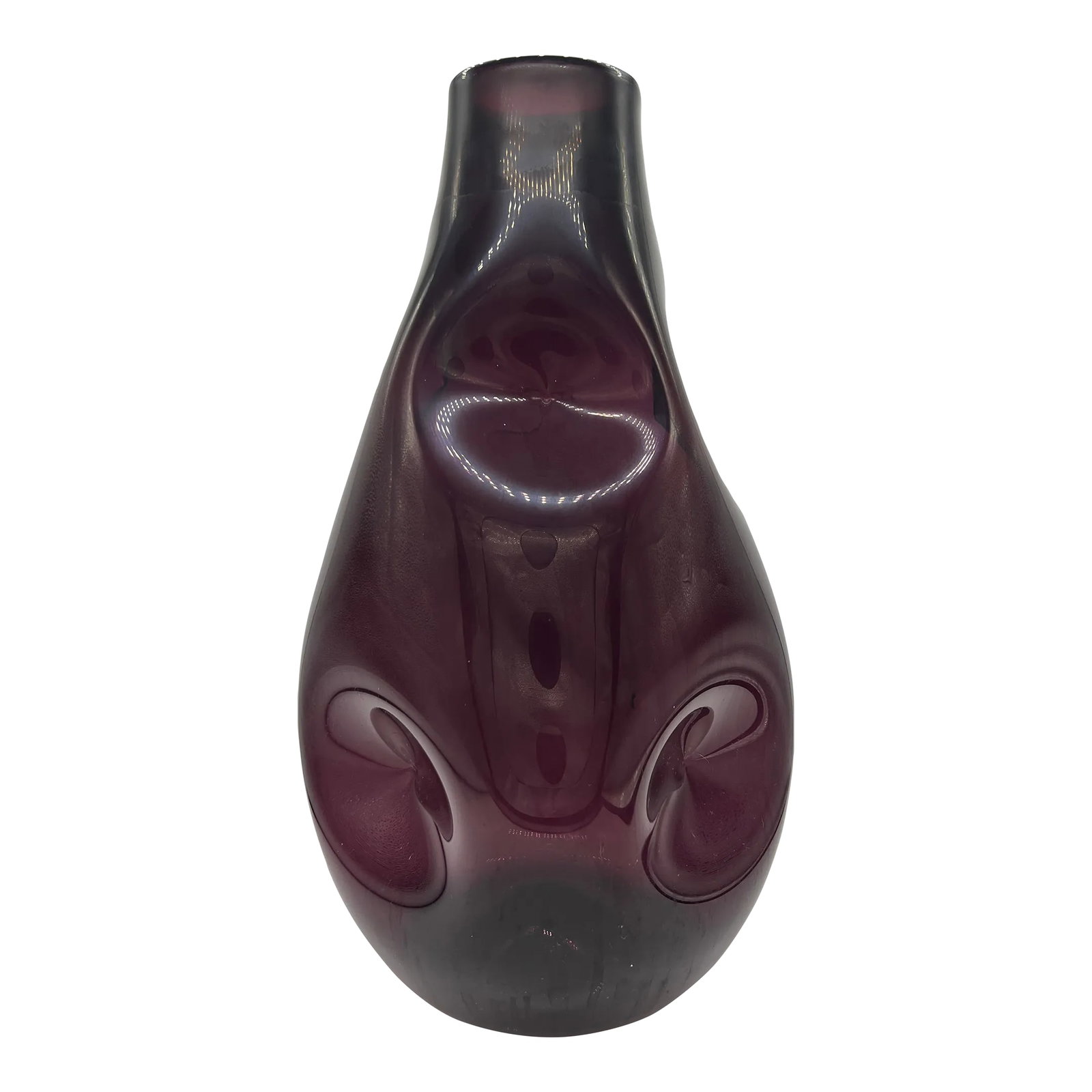 Winslow Anderson for Blenko Large "Pinched" Amethyst Glass Vase, Circa 1960 (1 of 3)