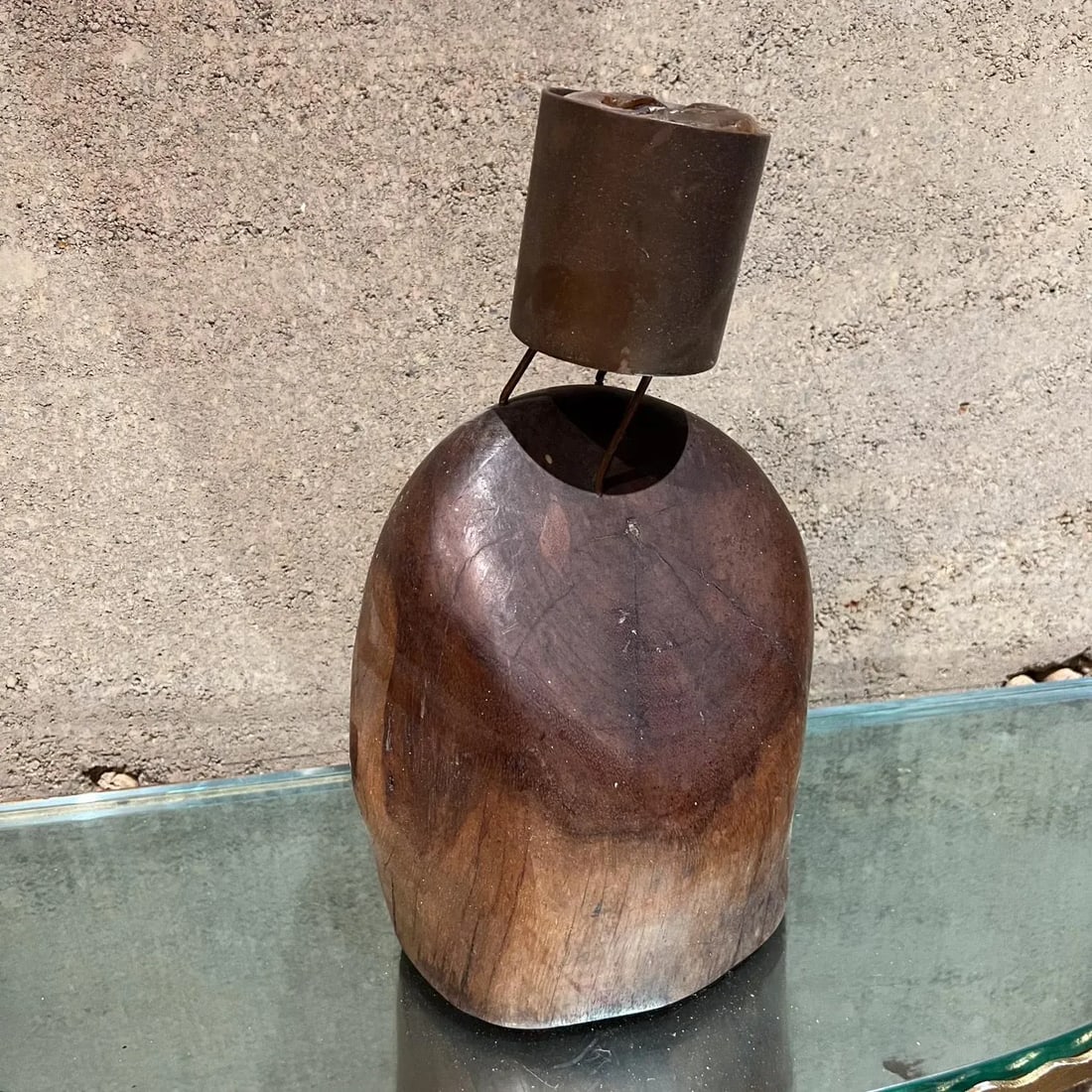 1960s Don Shoemaker Exotic Wood Bronze Votive Candle Holder - 3