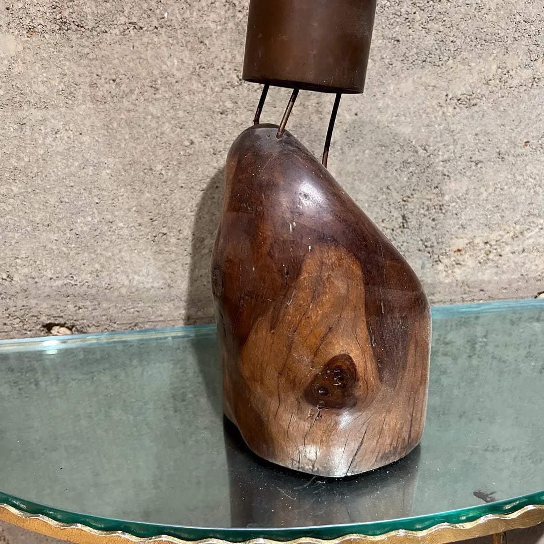 1960s Don Shoemaker Exotic Wood Bronze Votive Candle Holder - 4