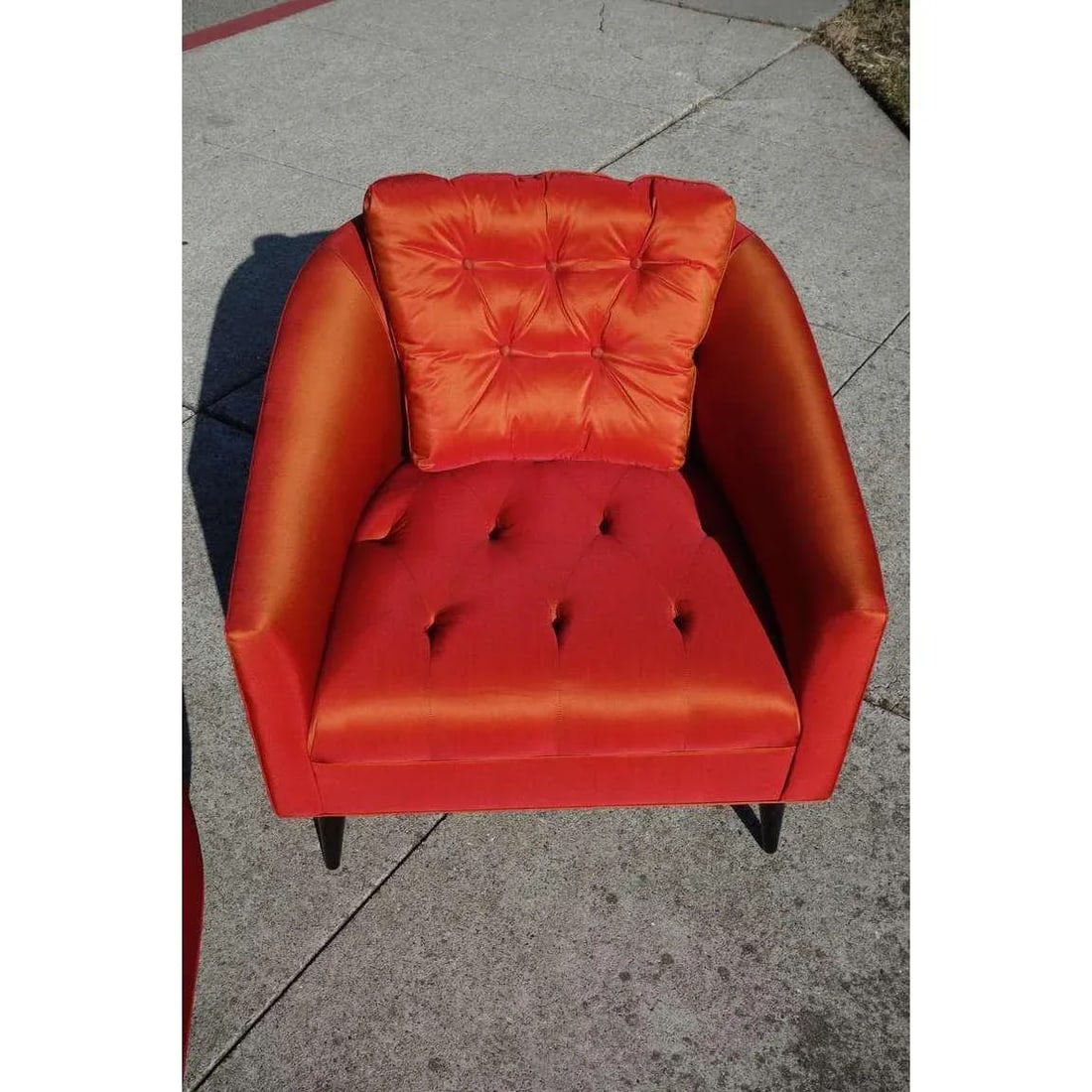 Mid-Century Modern Satin Chairs - a Pair - 5