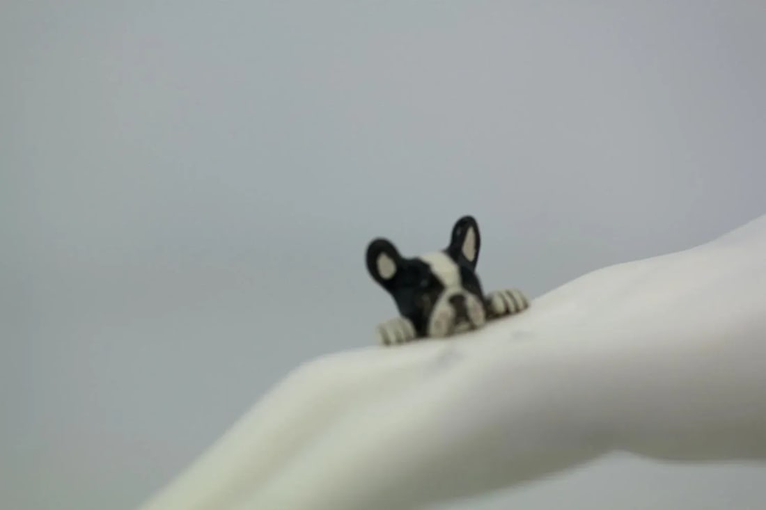 Enamel Silver Boston Terrier Dog Ring Size 7 - 7