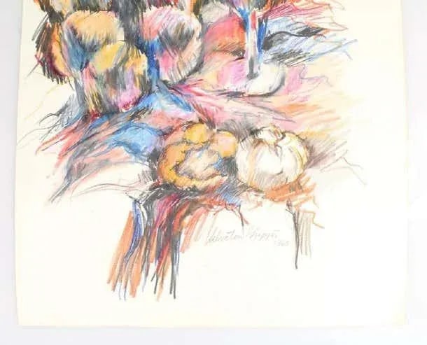 Abstract Expressionist Still Life Drawing on Paper by Salvatore Grippi, 1960s - 2
