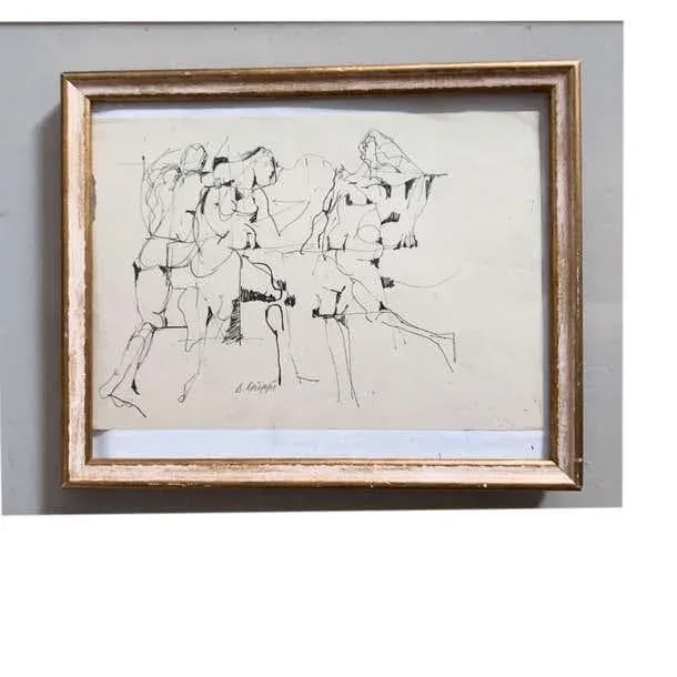 Abstract Expressionist Ink Drawing on Paper by Salvatore Grippi - 5