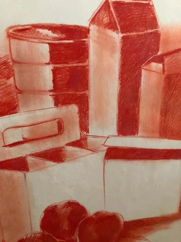 Mid-Century Pop Art Red Still Life Drawing Sketch by Salvatore Grippi, 1960s Mod - 4