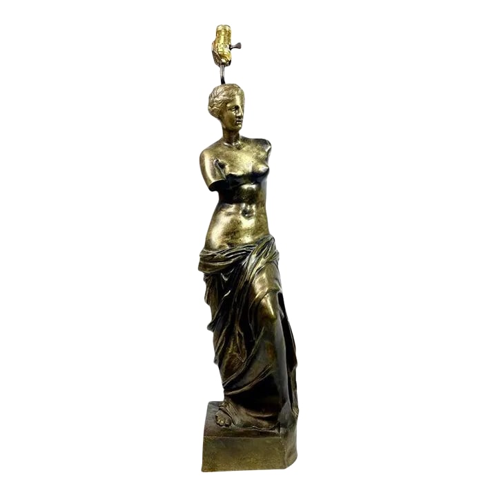 Midcentury Neoclassical Cast Bronze Venus De Milo Table Lamp - 2