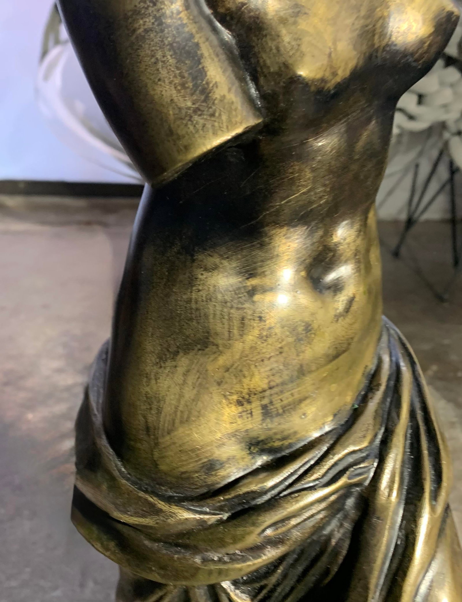Midcentury Neoclassical Cast Bronze Venus De Milo Table Lamp - 4