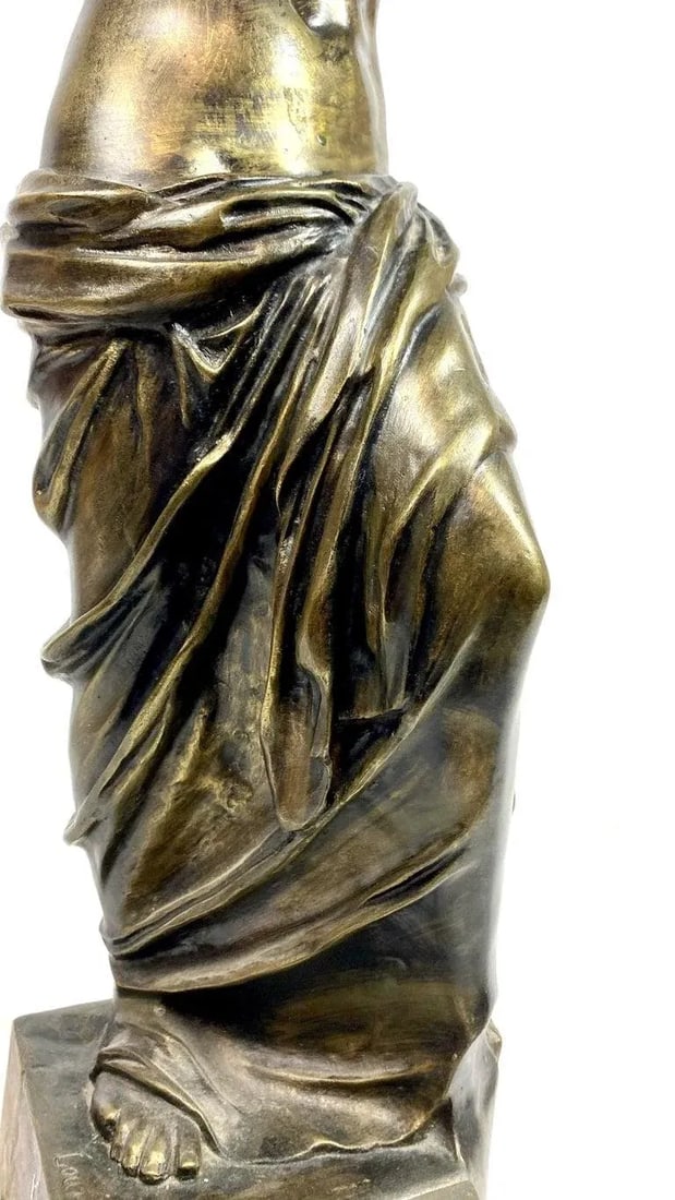 Midcentury Neoclassical Cast Bronze Venus De Milo Table Lamp - 6