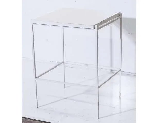 Ladislav Rado White Enameled Steel Modern Side Table, 1955, Knoll and Drake - 2