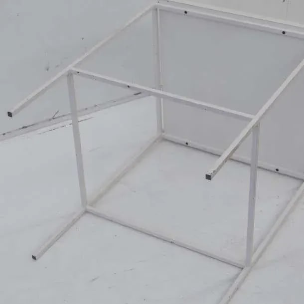 Ladislav Rado White Enameled Steel Modern Side Table, 1955, Knoll and Drake - 3