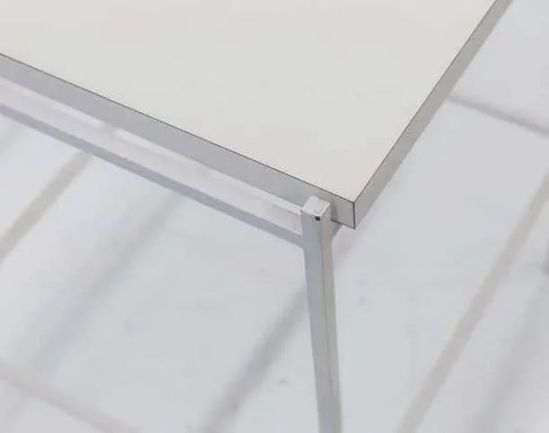 Ladislav Rado White Enameled Steel Modern Side Table, 1955, Knoll and Drake - 4