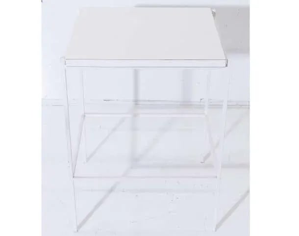 Ladislav Rado White Enameled Steel Modern Side Table, 1955, Knoll and Drake - 5