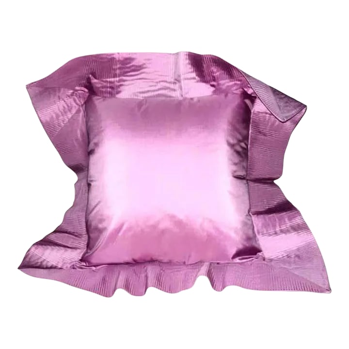 Orchid Pink Origami Pleated Silk Taffeta Crystal Pleat Decorative Pillow Sham: Orchid Pink Origami Pleated Silk Taffeta Crystal Pleat Decorative Pillow Sham. Orchid Pink Origami Pleated Silk Taffeta Crystal Pleat Decorative Pillow Sham. Central size 14" x 14." Flange extends bey