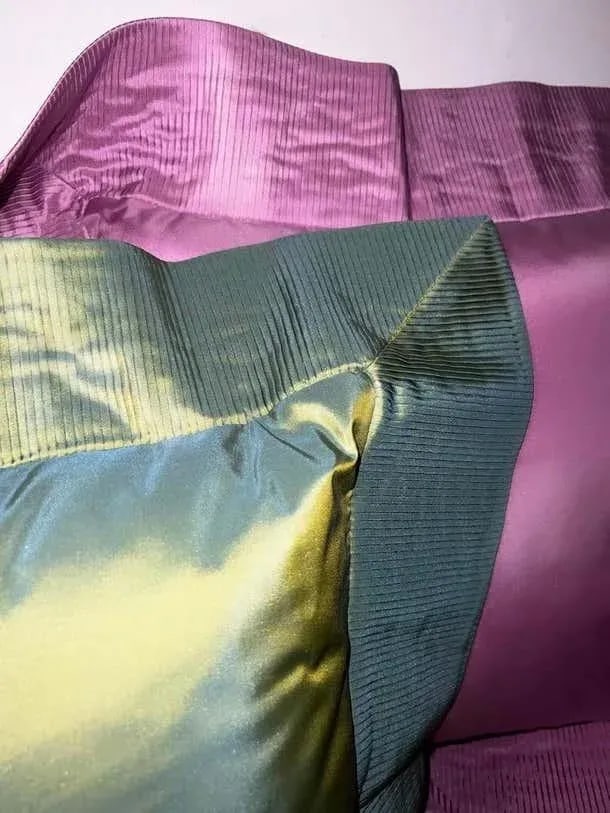 Orchid Pink Origami Pleated Silk Taffeta Crystal Pleat Decorative Pillow Sham - 3