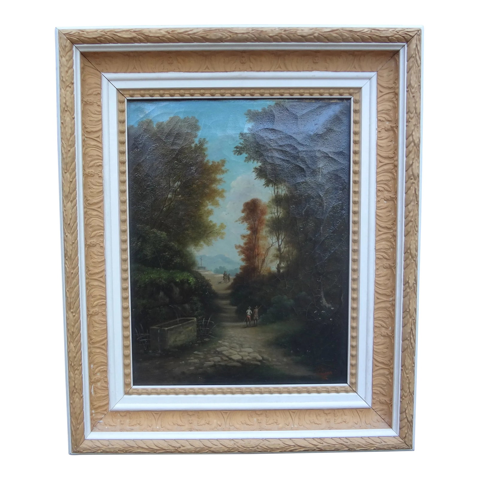 19th Century French Landscape Oil on Canvas Signed Pages (1 of 12)