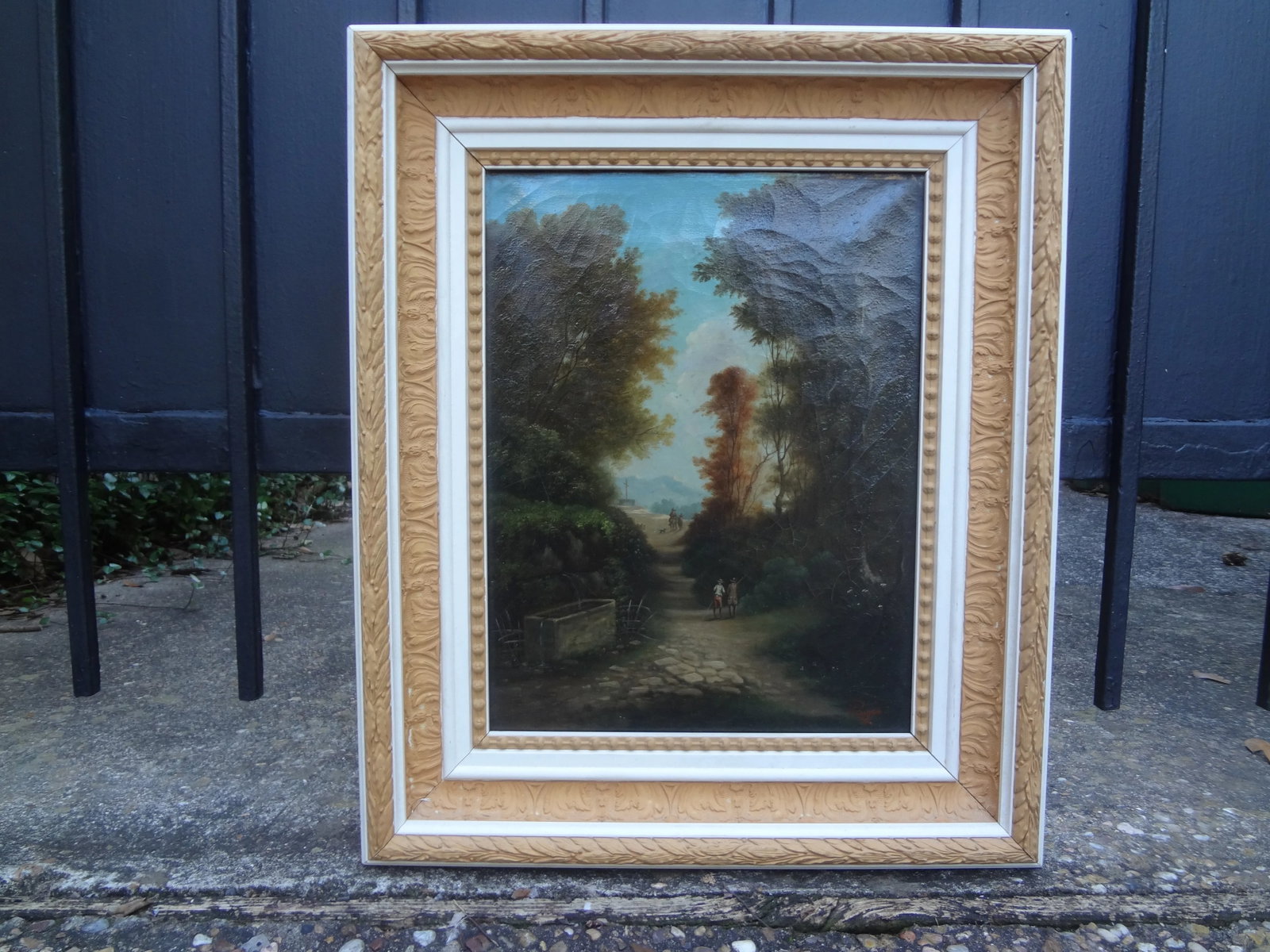 19th Century French Landscape Oil on Canvas Signed Pages - 2